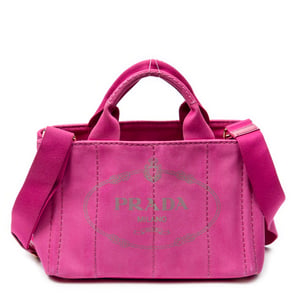 Prada Small Canapa Tote  en Rosa Lienzo
