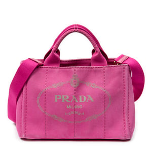 Prada Small Canapa Tote  en Rosa Lienzo