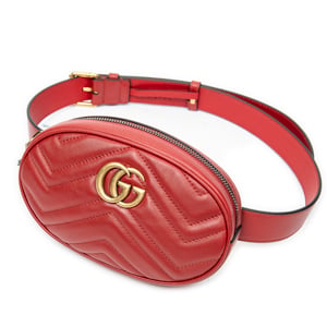 Gucci GG Marmont Belt Bag 85 en Rojo Cuero de ternero