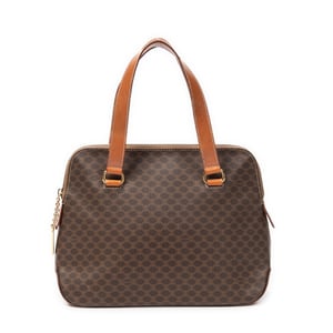 Celine Vintage Macadam Tote  en Brown Lienzo recubierto