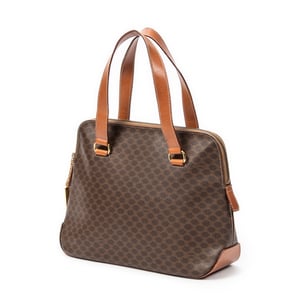 Celine Vintage Macadam Tote  en Brown Lienzo recubierto