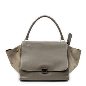 Celine Large Trapeze  en Grey Cuero de ternero