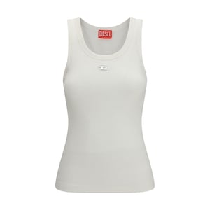 Camiseta sin mangas de algodón blanco Diesel