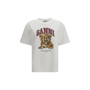 Ganni Camiseta de Algodón Blanca