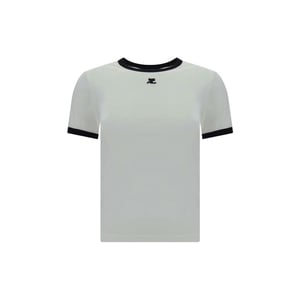 Camiseta de Algodón Blanca Courrèges