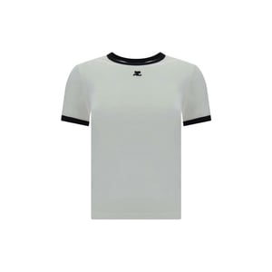 Camiseta de Algodón Blanca Courrèges