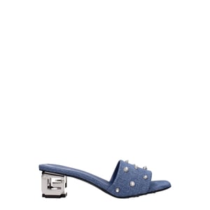 Sandalias Planas de Tela Azules Givenchy