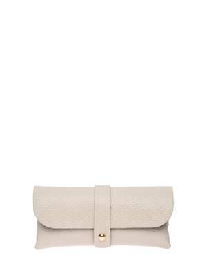 Roberta M Beige Cuero estuche para gafas de sol