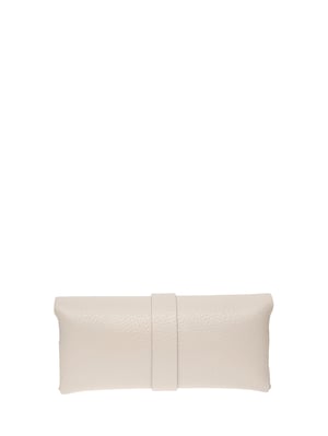 Roberta M Beige Cuero estuche para gafas de sol