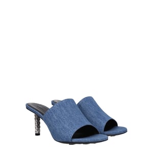 Sandalias de Plataforma de Tela Azules Givenchy