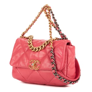 Chanel Classic 19 Flap Small en Rosa Cuero de ternero