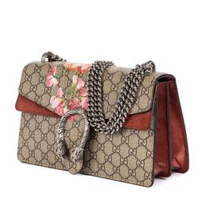 Gucci Blooms Dionysus Small en Beige/Borgoña Lienzo recubierto