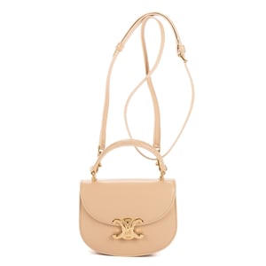 Celine Besace Clea Mini en Beige Cuero de ternero