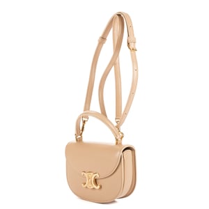 Celine Besace Clea Mini en Beige Cuero de ternero