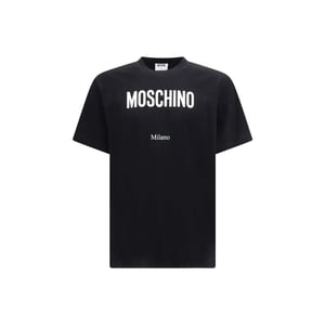 Camiseta de Algodón Negra Moschino