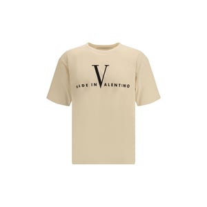 Camiseta de algodón beige Valentino