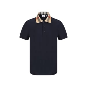 Camisa Polo de Algodón Azul Burberry