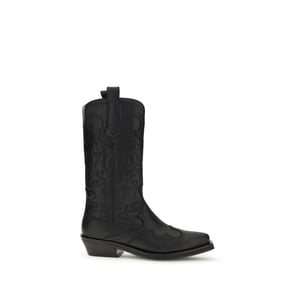 Botas de Cuero Ecológico Negras Ganni