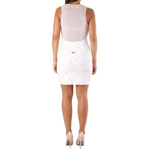 Vestido de cóctel de poliéster blanco Met