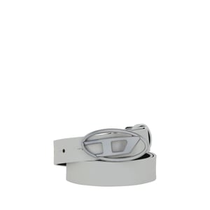 Cinturón Regular de Piel de Ternera Blanca Diesel