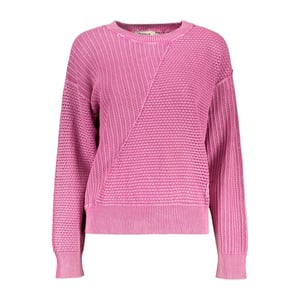 Camiseta de manga larga de algodón para mujer Desigual Rosa