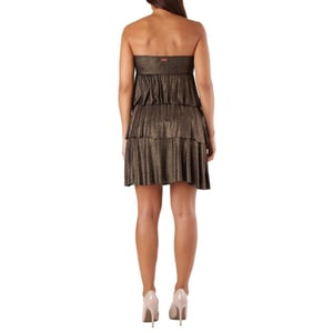 Vestido Corto de Viscosa Met Gold