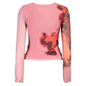 Camiseta de Mujer Viscosa Rosa Desigual