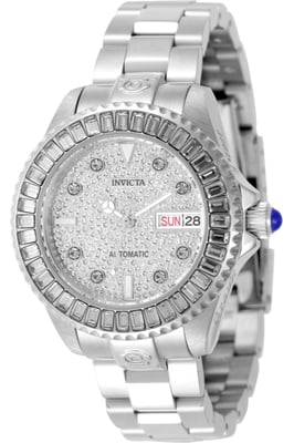Invicta Pro Diver 49621 Reloj de Mujer - Movimiento Automático - Acero Inoxidable con Esfera Plateada - 38 mm