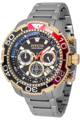 Invicta TI-22 49495 Reloj de Hombre - Movimiento de Cuarzo - Titanio con Esfera Negra - 48 mm