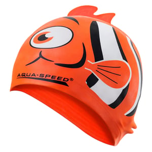 Gorro de baño para niños con estampado de Nemo | Gorro de silicona 3D fácil de poner para nadar