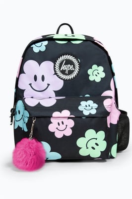 Mochila Negra Happy Flower de Hype Iconic para Niñas