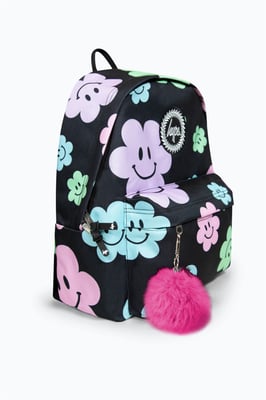 Mochila Negra Happy Flower de Hype Iconic para Niñas