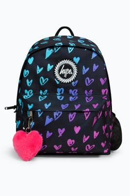 Mochila Hype Iconic de Niña con Corazones Garabateados Negros