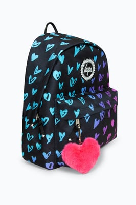 Mochila Hype Iconic de Niña con Corazones Garabateados Negros