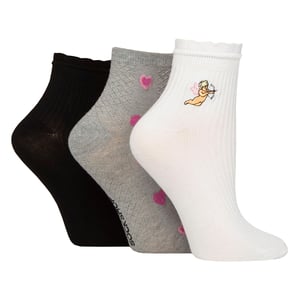 Paquete de 3 pares de calcetas para mujer con canalé y fruncido - Ajuste suave y elegante para el día a día