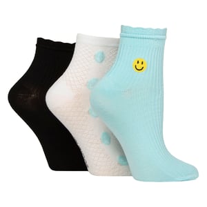 Paquete de 3 pares de calcetas para mujer con canalé y fruncido - Ajuste suave y elegante para el día a día