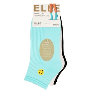 Paquete de 3 pares de calcetas para mujer con canalé y fruncido - Ajuste suave y elegante para el día a día