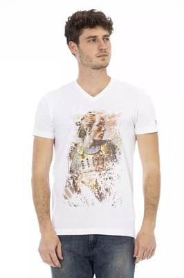 Camiseta de Algodón Blanca Trussardi Action