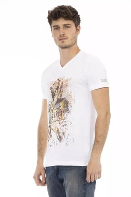 Camiseta de Algodón Blanca Trussardi Action