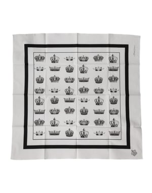 Foulard de algodón blanco Crown de Dolce & Gabbana