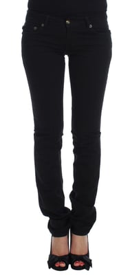 Jeans ajustados slim de algodón negro elástico Cavalli