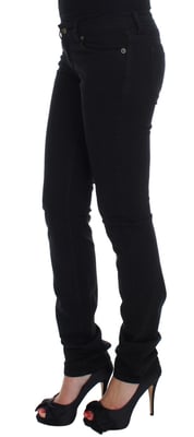 Jeans ajustados slim de algodón negro elástico Cavalli