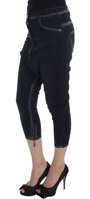Jeans Baggy Relajados de Algodón Stretch Cavalli Azul