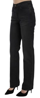Pantalones de mezclilla rectos de cintura alta lavado negro Just Cavalli