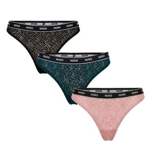 Paquete de 3 Tangas de Encaje para Mujer con Logo 50535265