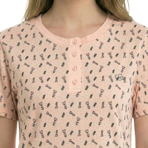 Camisón de Algodón de Manga Corta para Mujeres KL45000