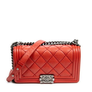 Chanel Wild Stitch Boy  en  rojo Cuero de ternero