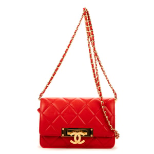 Chanel WOC CC  en  Red Cuero de ternero