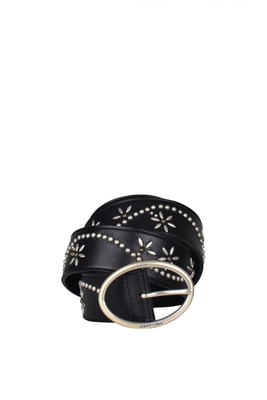 Saint Laurent Cinturón con tachuelas Negro