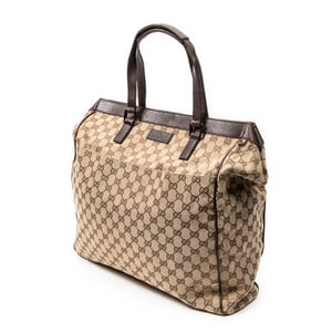 Gucci Front Pocket Shopping Tote  en  marrón Lienzo